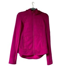 size small cranberry color Tek Gear mixed media jacket